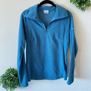 Columbia 1/4 zip blue fleece pullover jacket